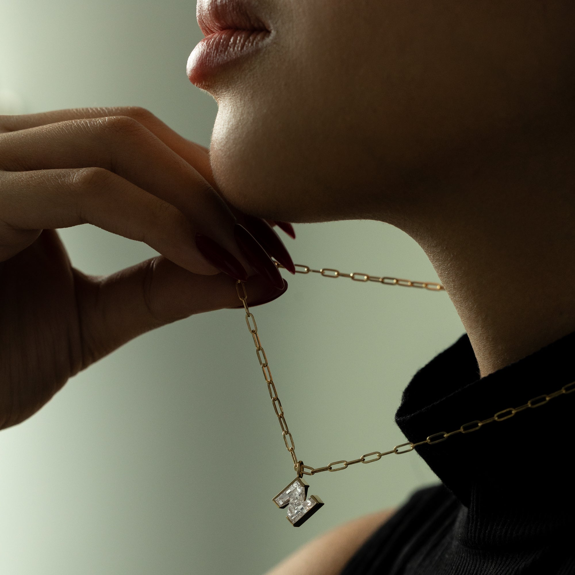 Diamond Initial Necklace