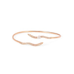 Diamond Dune Wave Bangle in Rose Gold