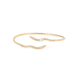 Diamond Dune Wave Bangle in Yellow Gold