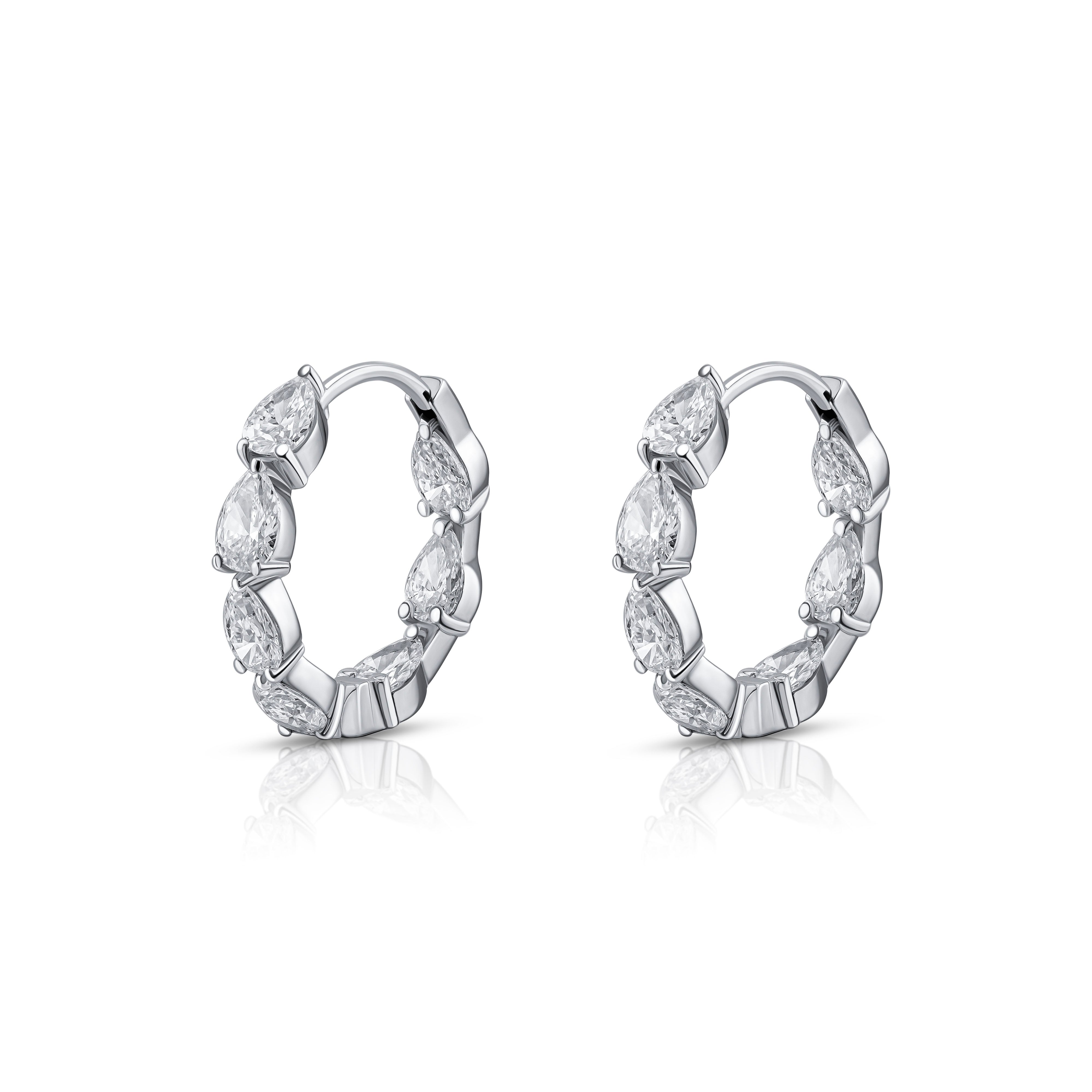 Inside Out Pear Shape Hoops