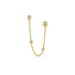 Bloom Double Diamond Earring with Chain