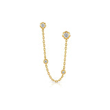 Bloom Double Diamond Earring with Chain