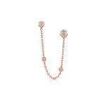 Bloom Double Diamond Earring with Chain