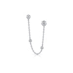 Bloom Double Diamond Earring with Chain
