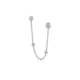 Bloom Double Diamond Earring with Chain