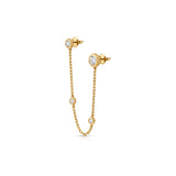 Bloom Double Diamond Earring with Chain