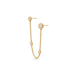 Bloom Double Diamond Earring with Chain