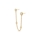 Bloom Double Diamond Earring with Chain