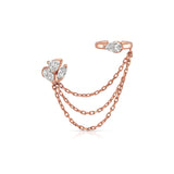 Astra Trio Diamond Ear Cuff with Chain