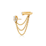 Astra Trio Diamond Ear Cuff with Chain