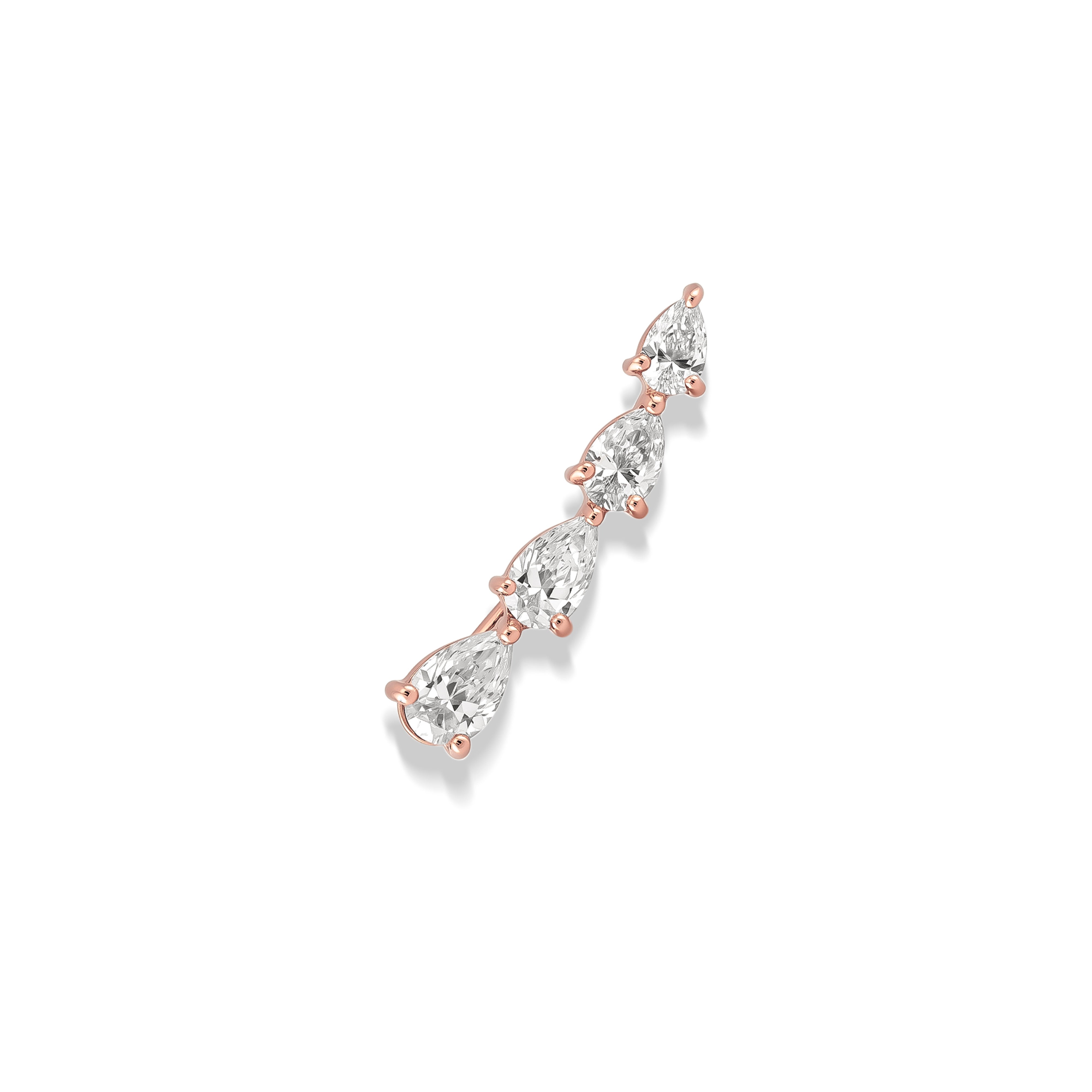 Graduated Pear Shape Diamond Ear Climber