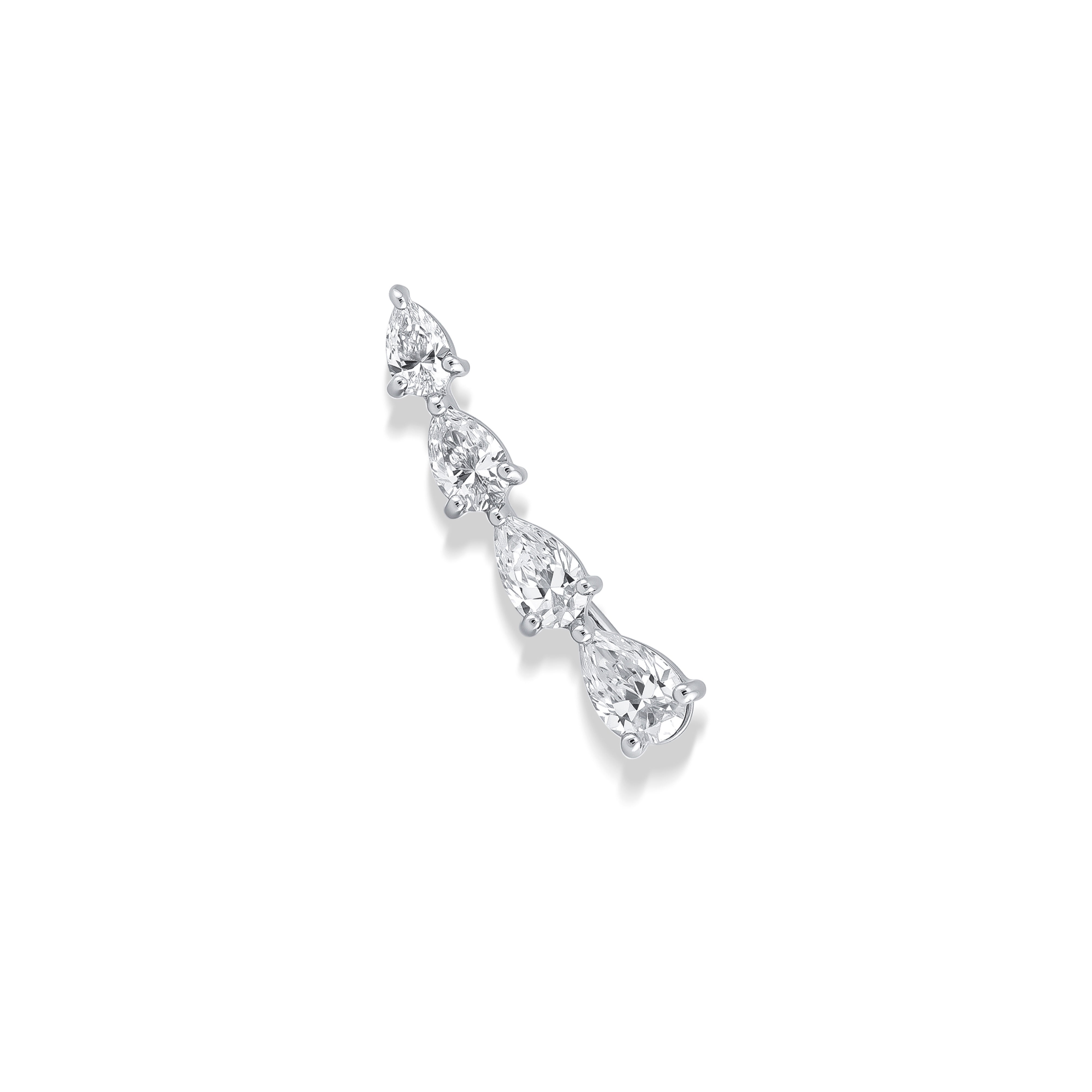 Graduated Pear Shape Diamond Ear Climber