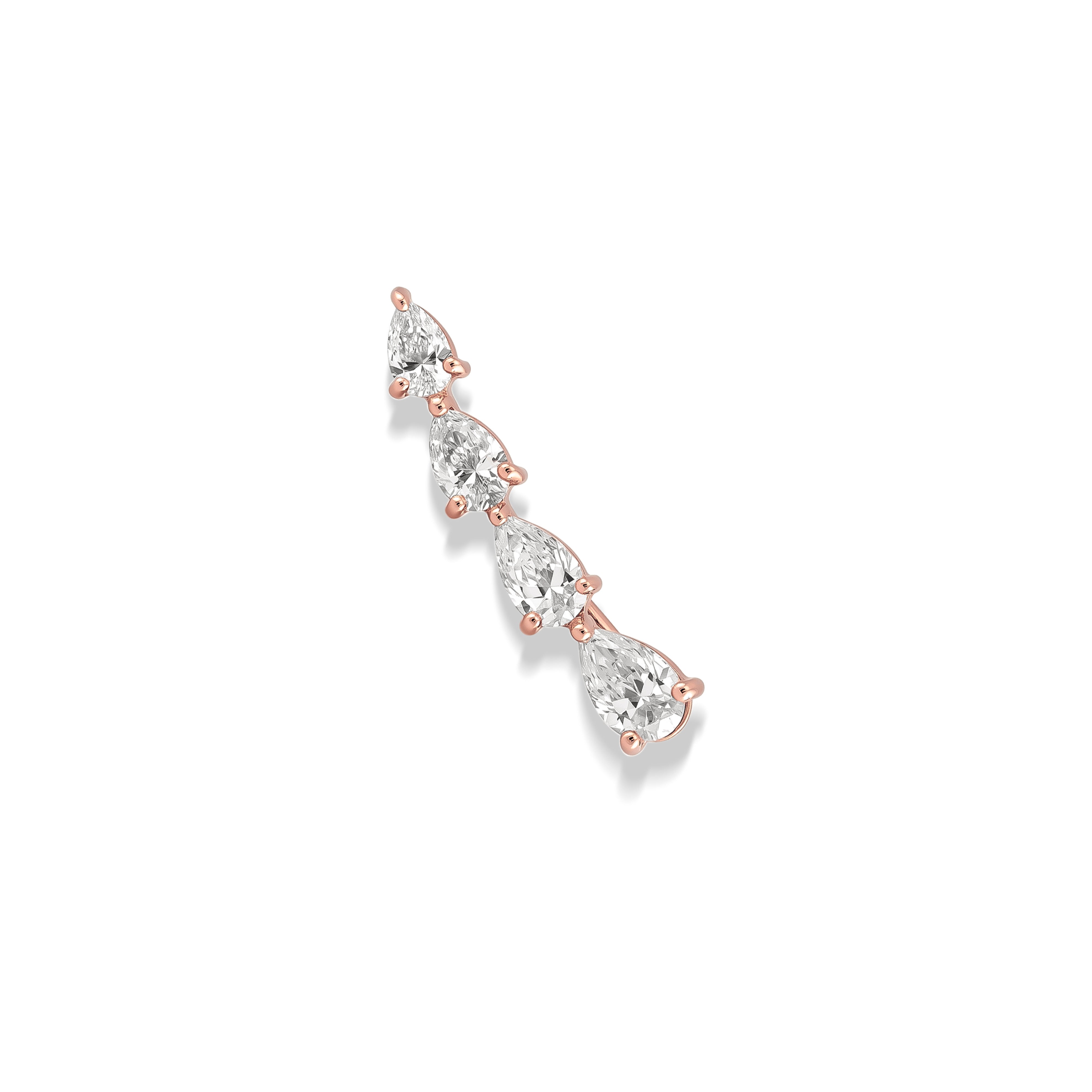 Graduated Pear Shape Diamond Ear Climber