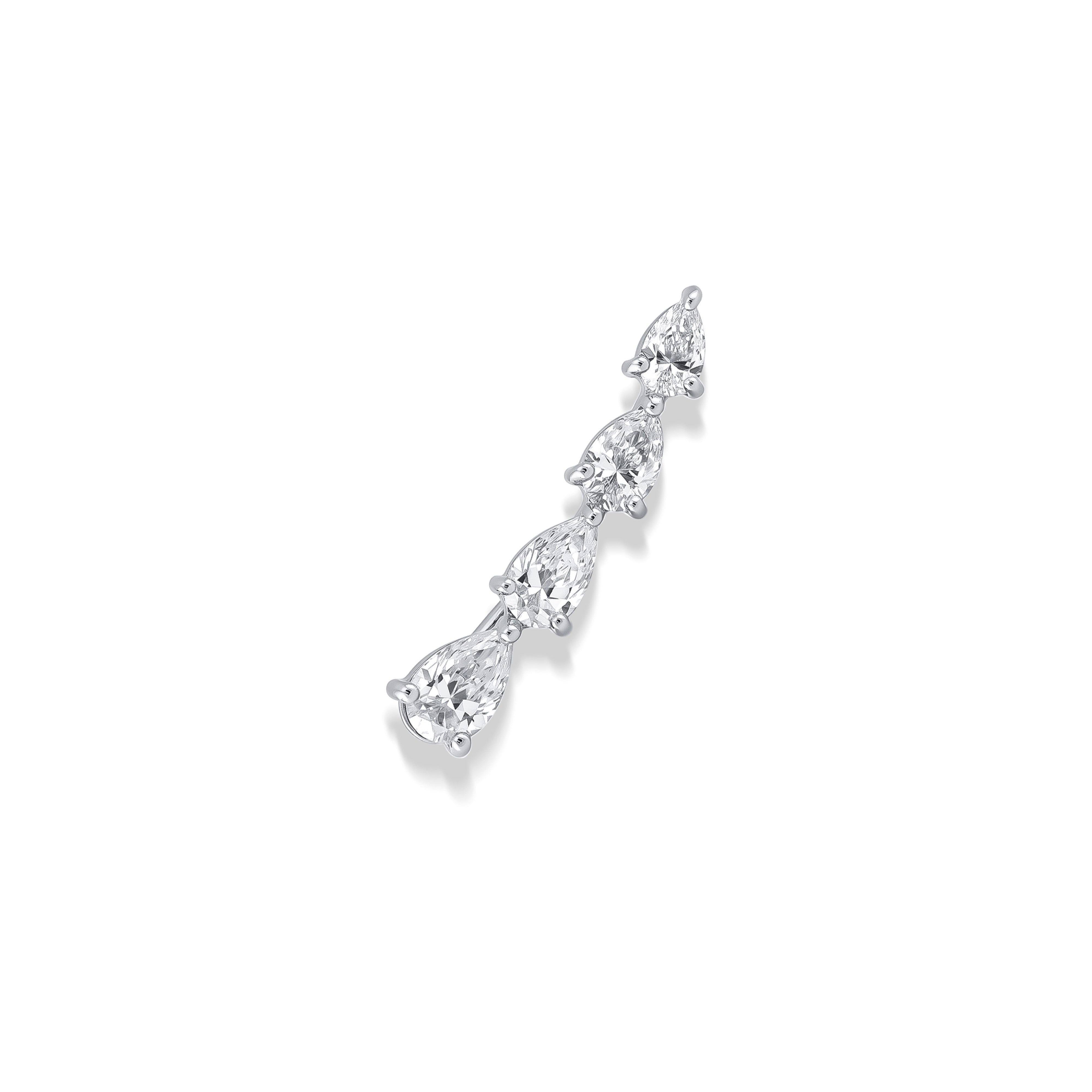 Graduated Pear Shape Diamond Ear Climber