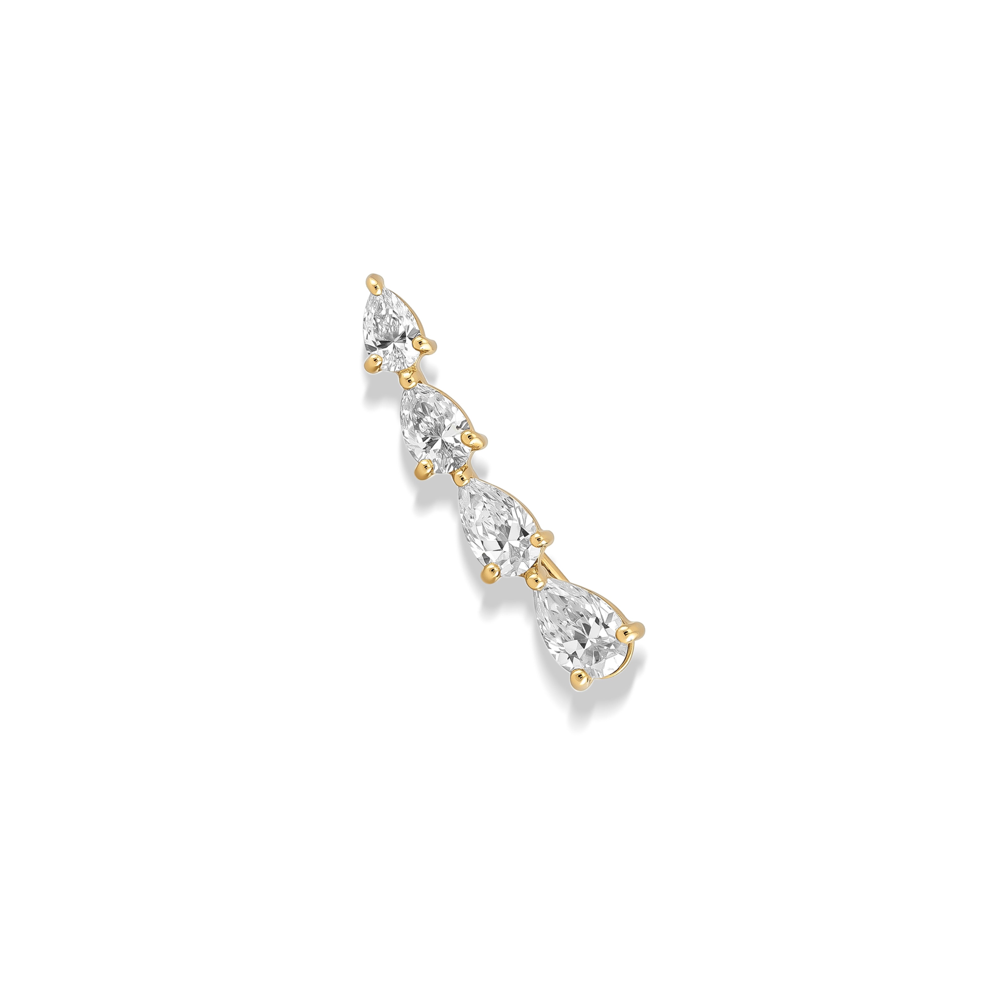 Graduated Pear Shape Diamond Ear Climber