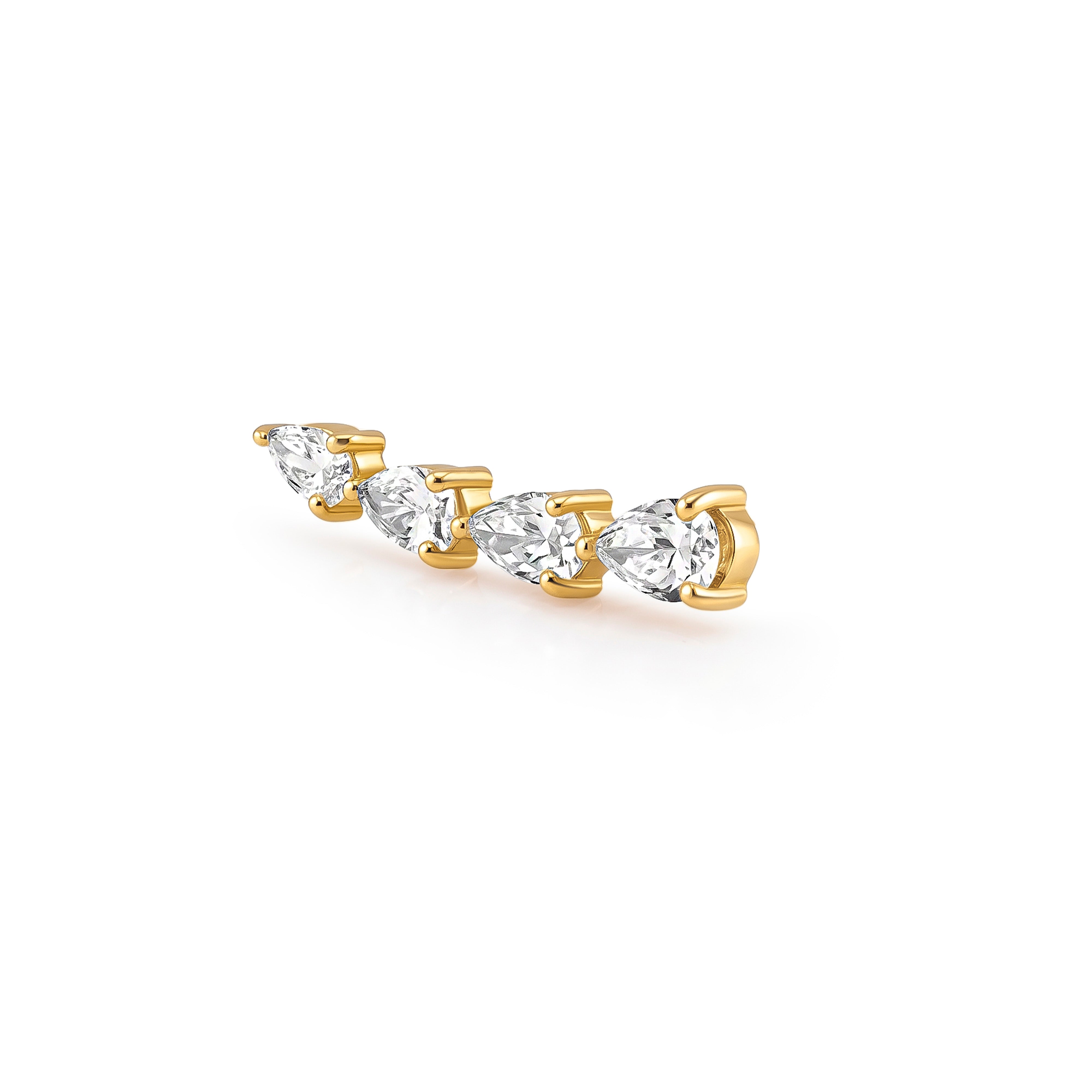 Graduated Pear Shape Diamond Ear Climber