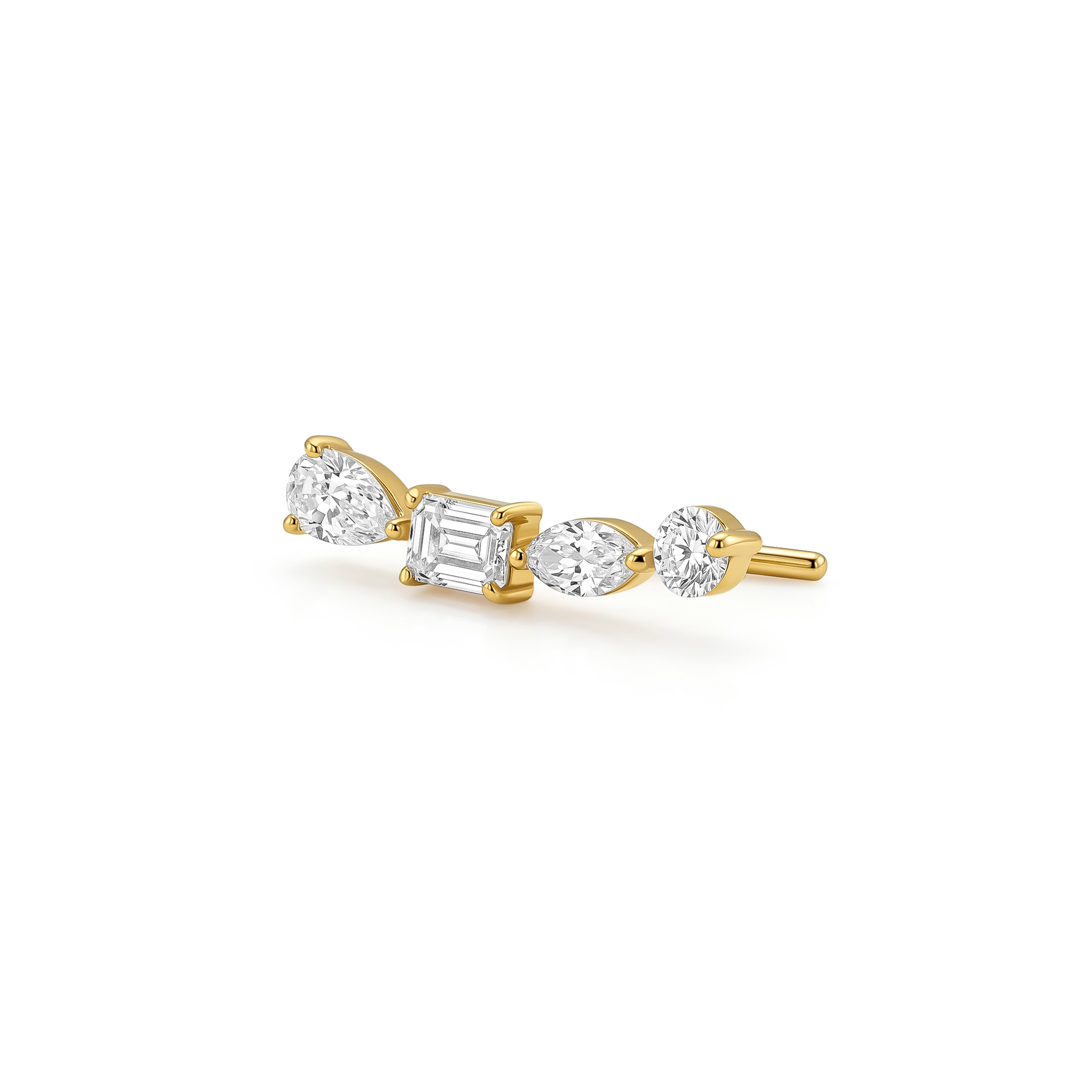 Multi-shape Diamond Ear Climber