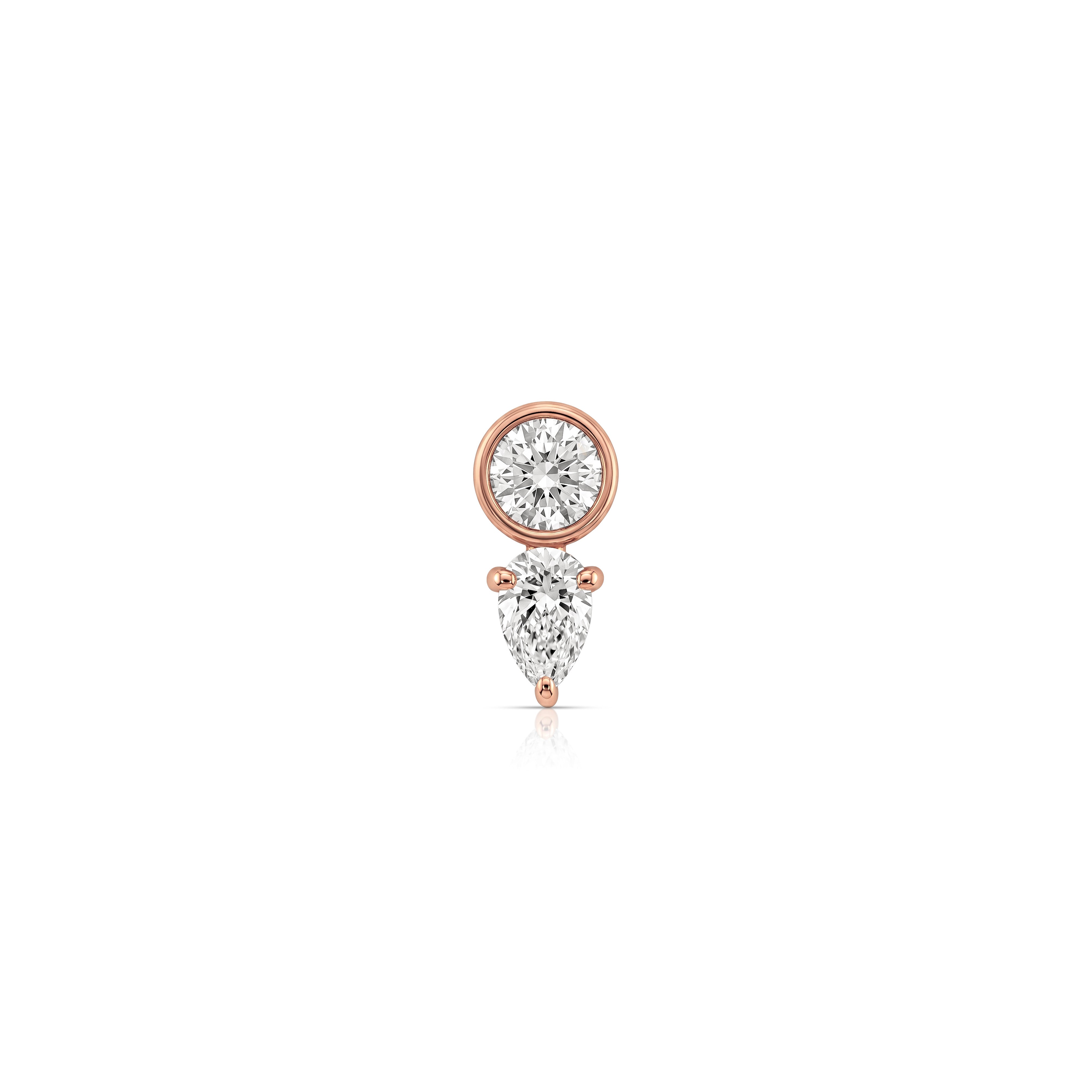 Comet Stud Earring (Round & Pear)