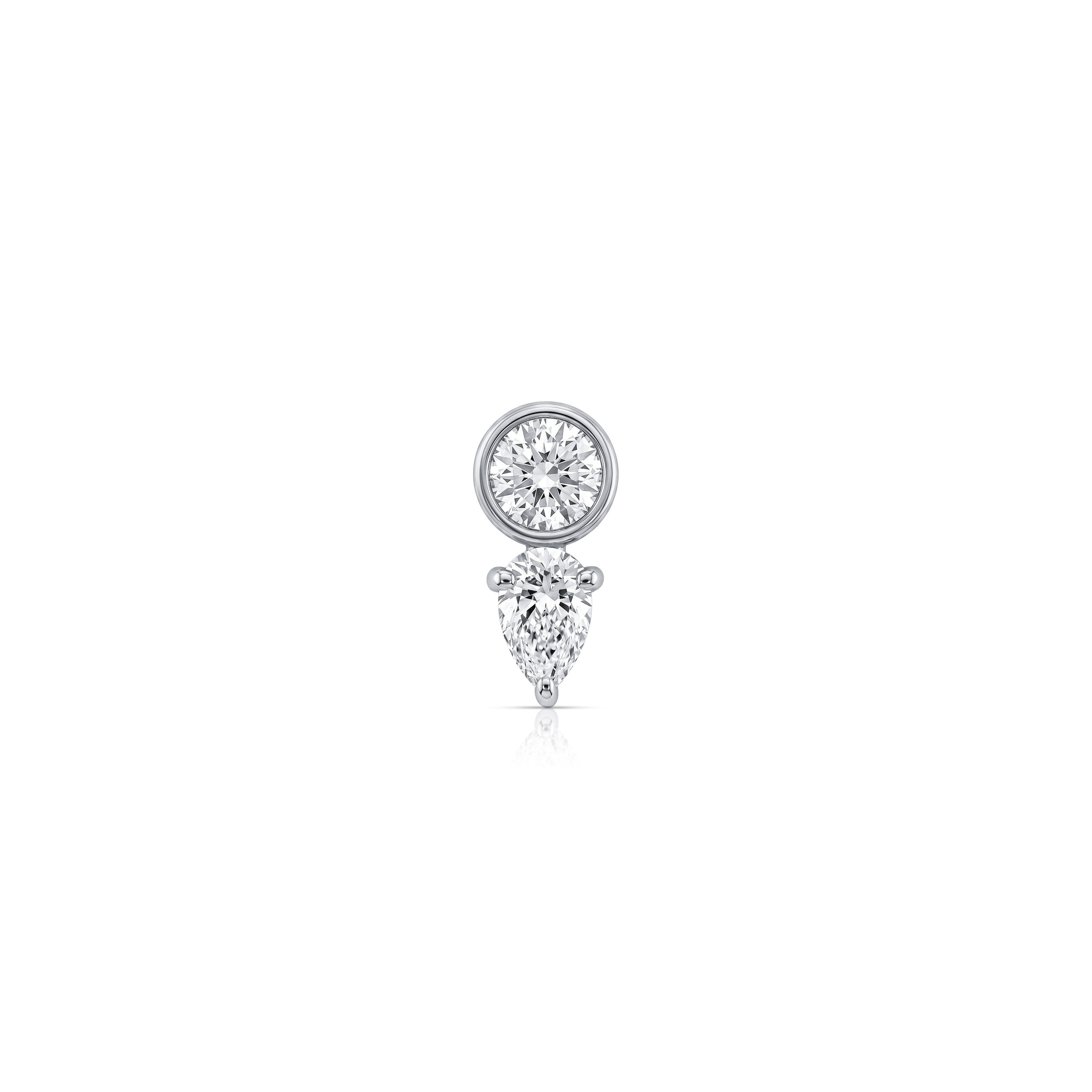 Comet Stud Earring (Round & Pear)