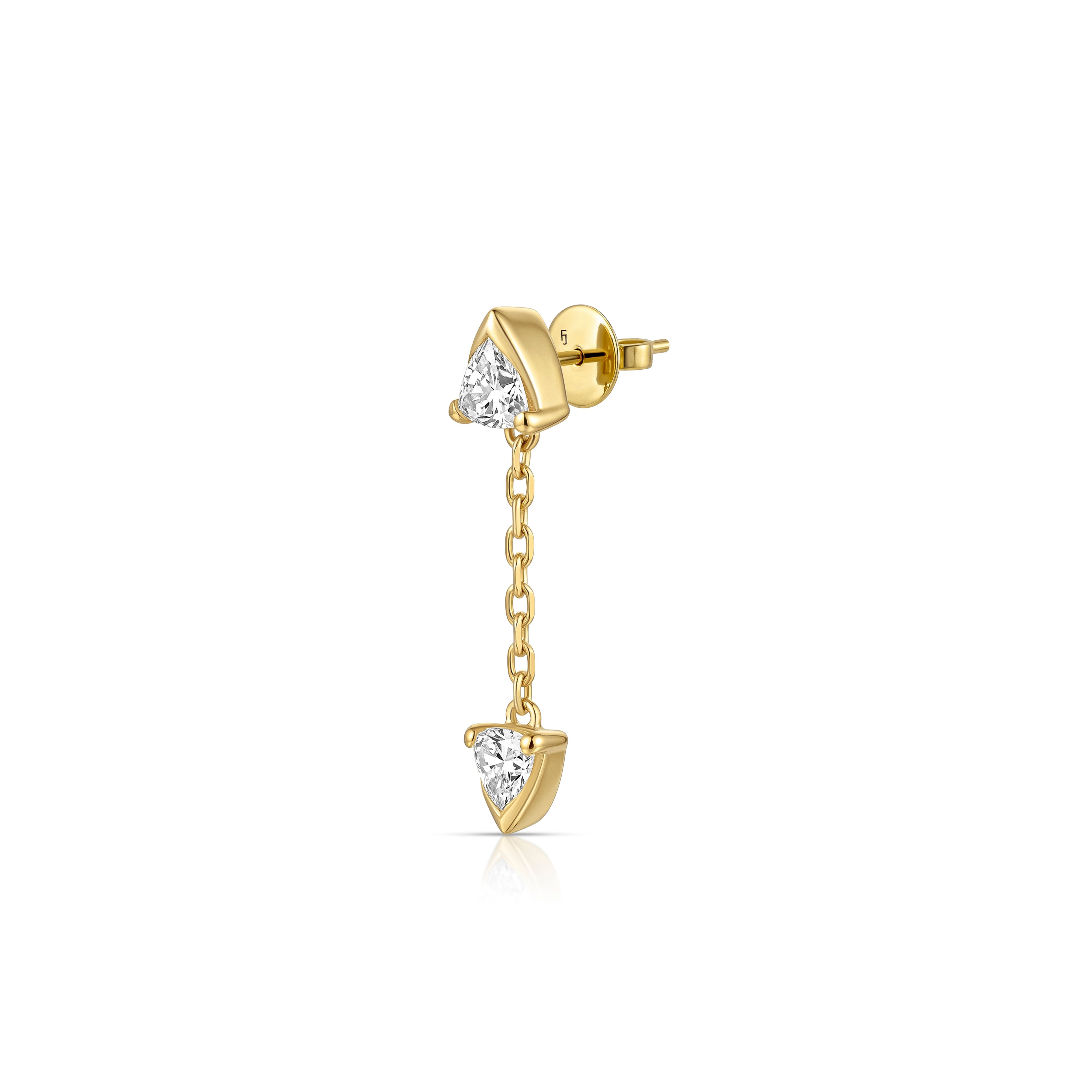 Prism Diamond Chain Earring (Trilliant)