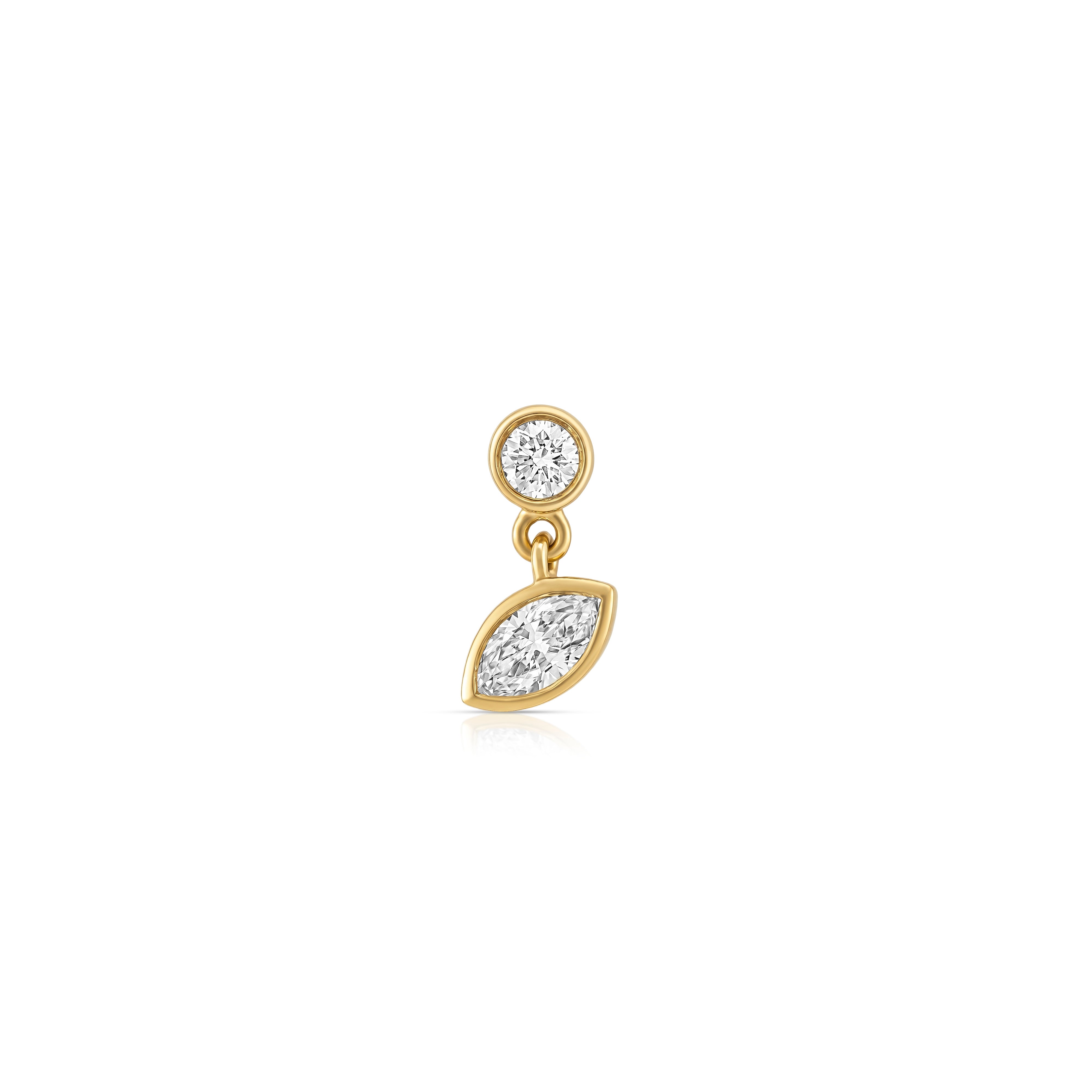 Aura Drop Earring (Round & Marquise)