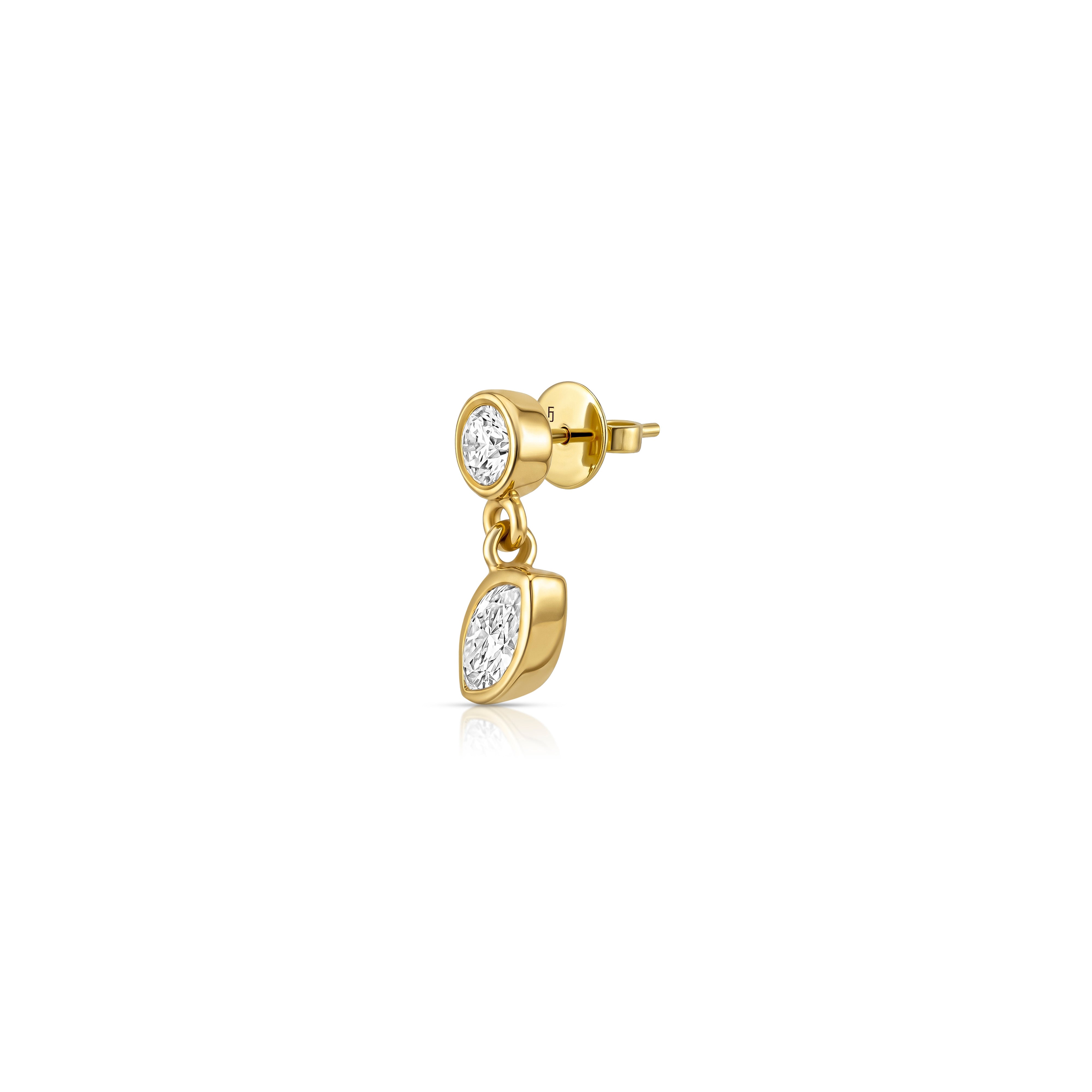 Aura Drop Earring (Round & Marquise)