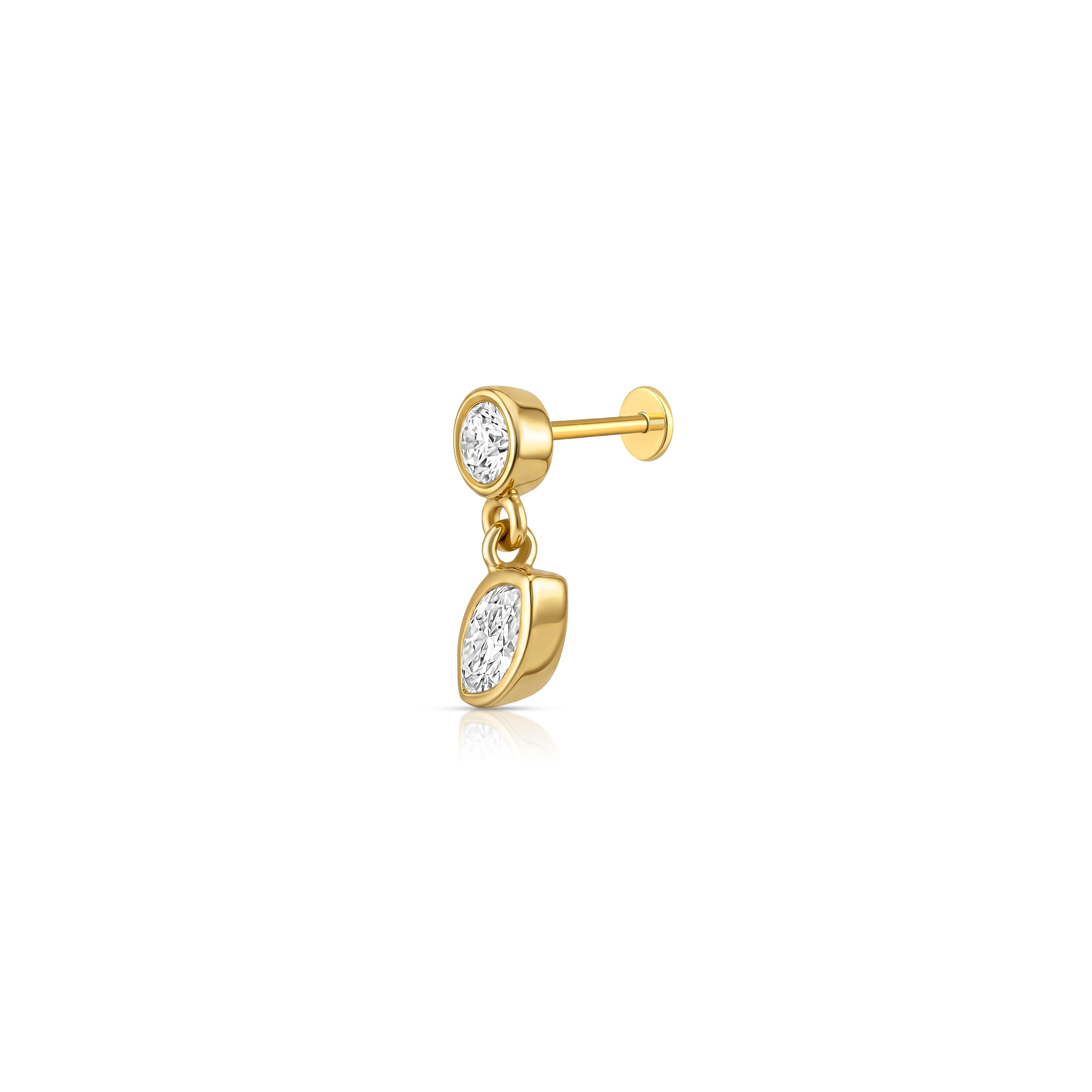 Aura Drop Earring (Round & Marquise)