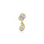 Axis Drop Earring (Emerald & Pear)