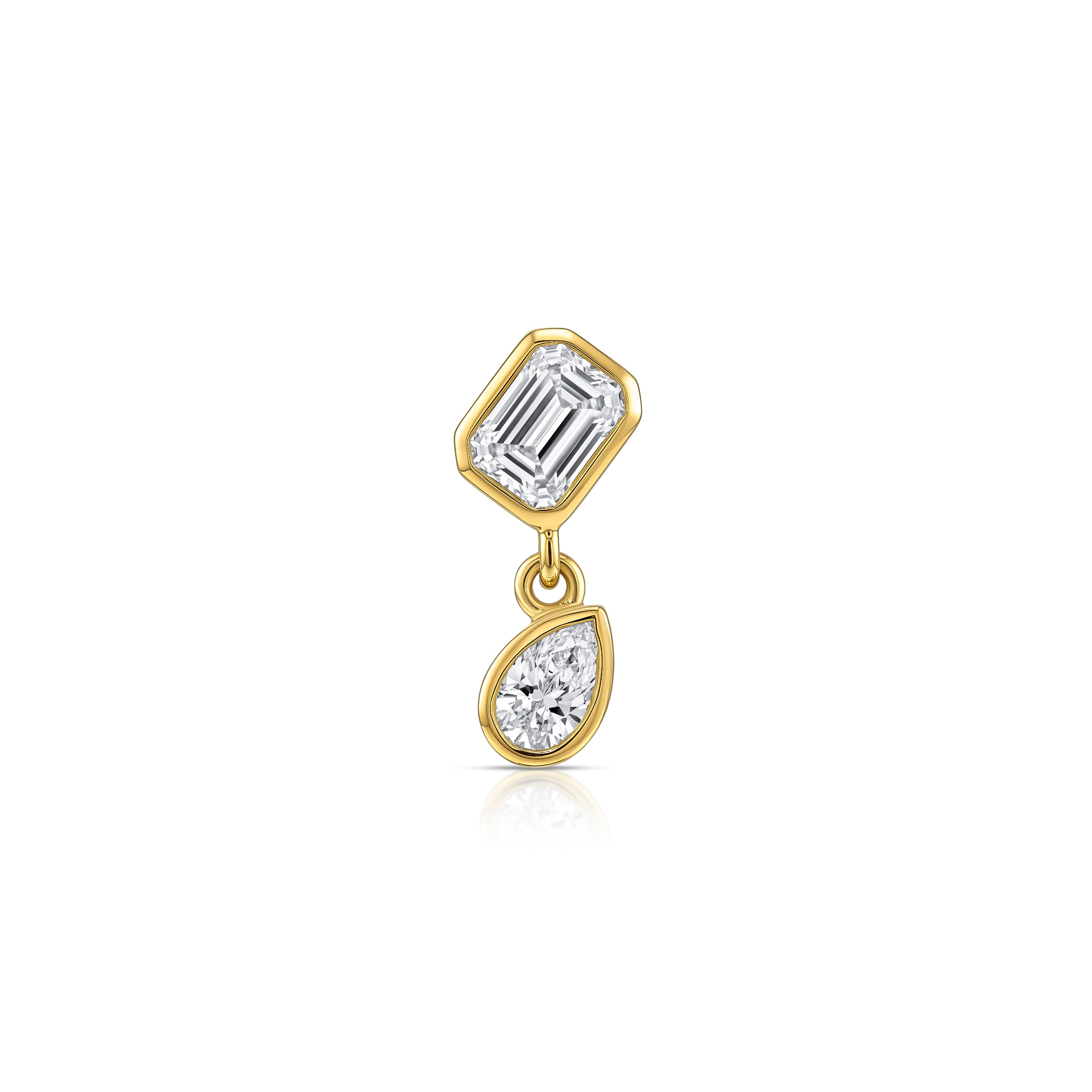 Axis Drop Earring (Emerald & Pear)