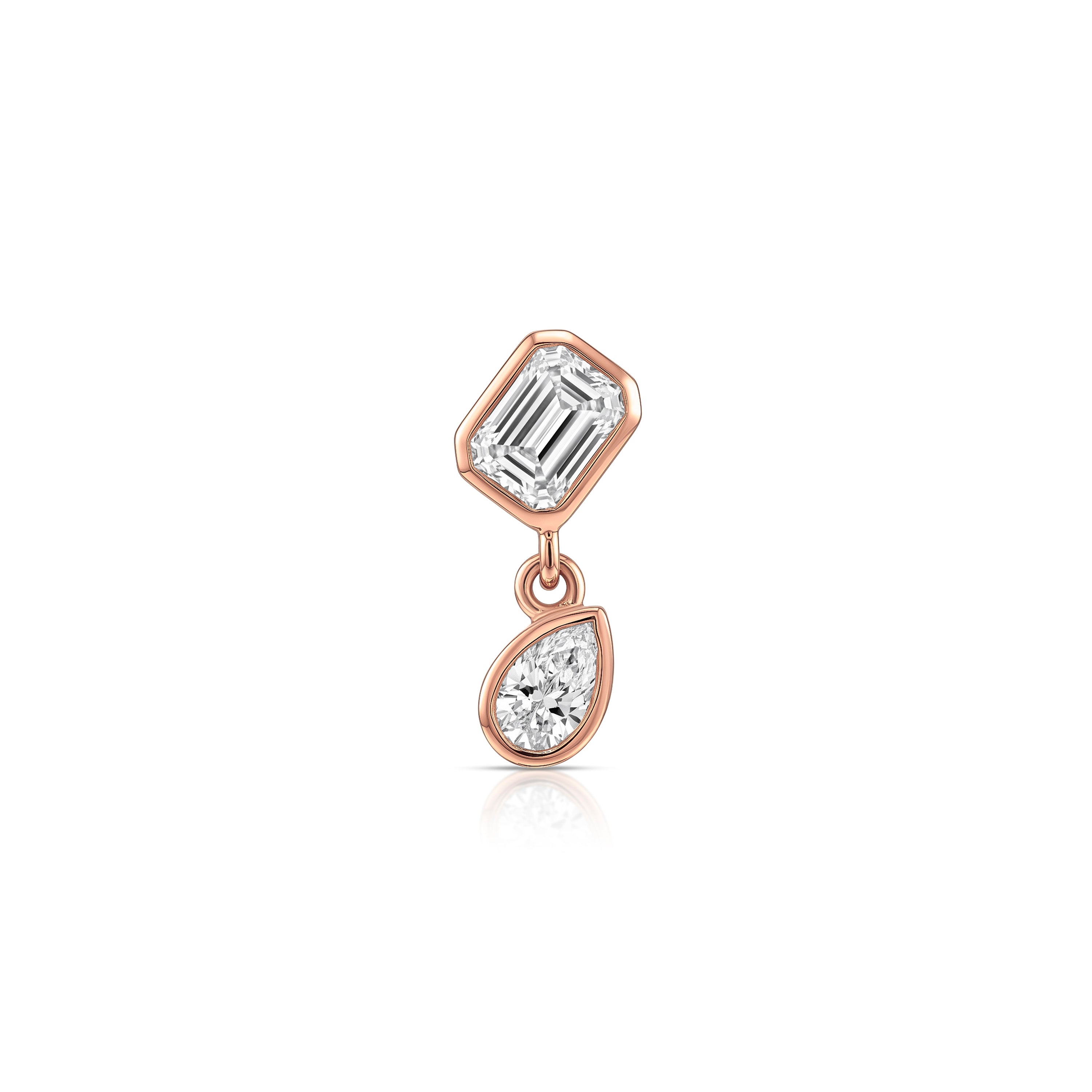 Axis Drop Earring (Emerald & Pear)