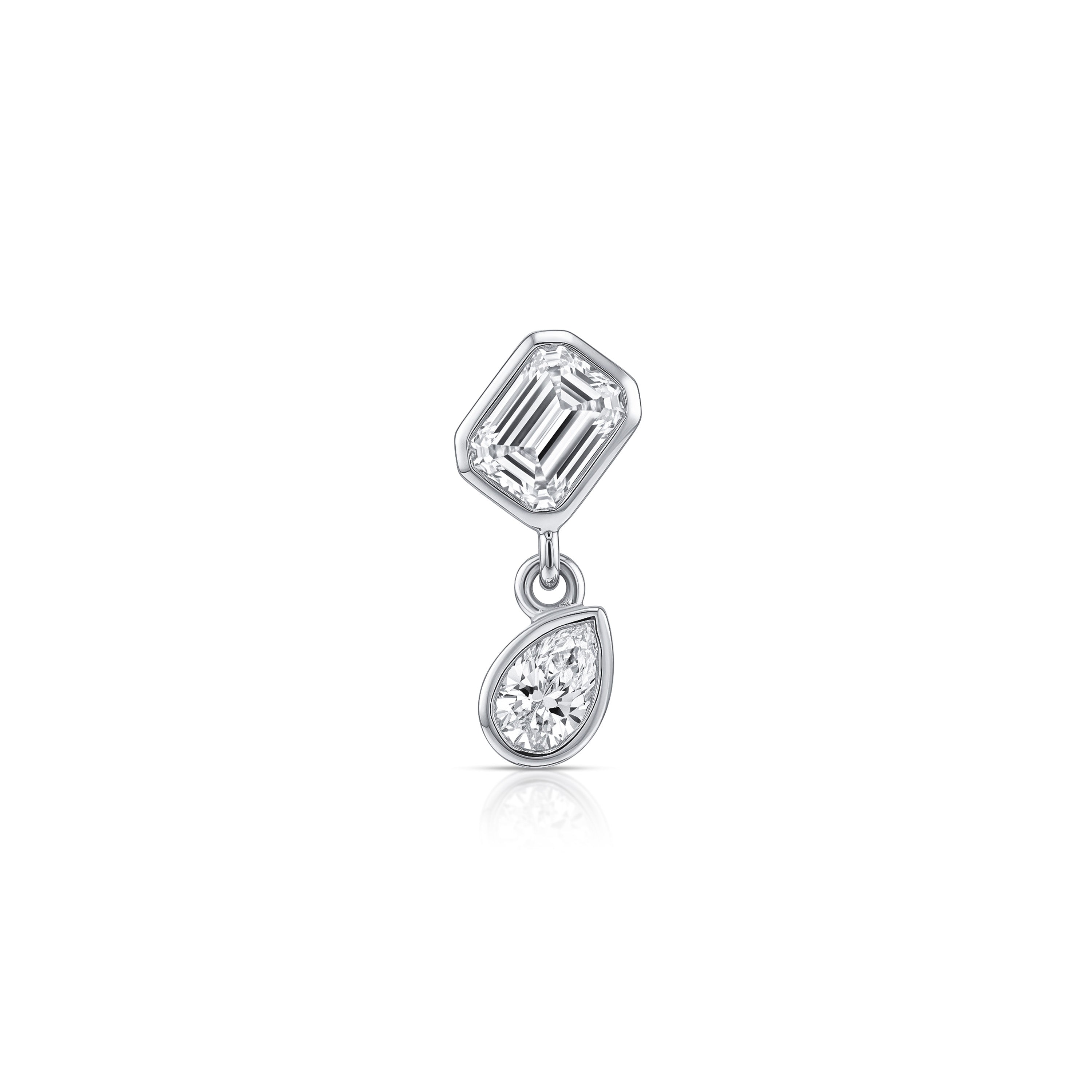 Axis Drop Earring (Emerald & Pear)