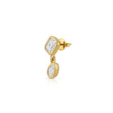 Axis Drop Earring (Emerald & Pear)