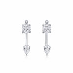 Dual Diamond Jacket Earrings – Cushion & Pear Drop 1