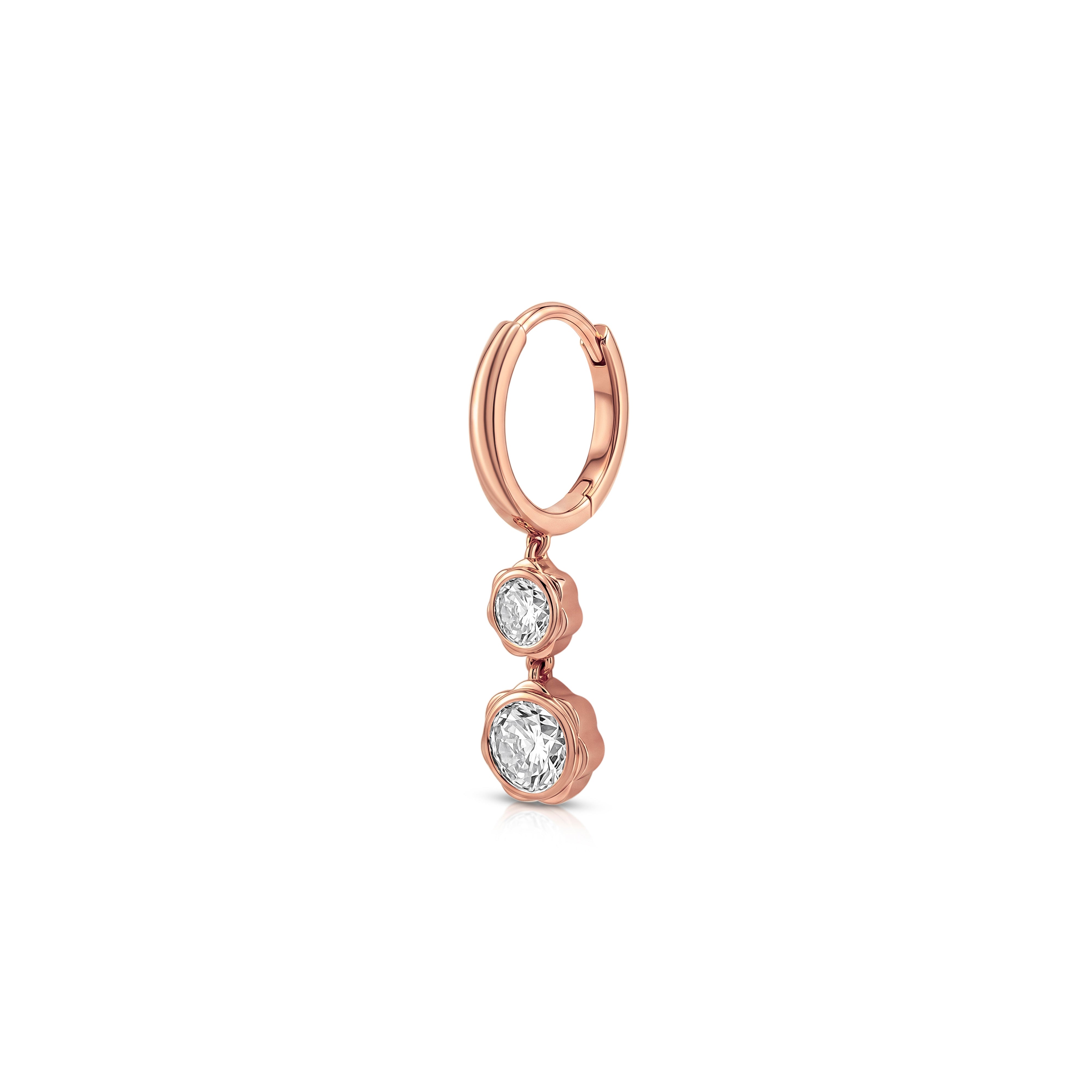 Bloom Diamond Hoop Earring (Round Brilliant)