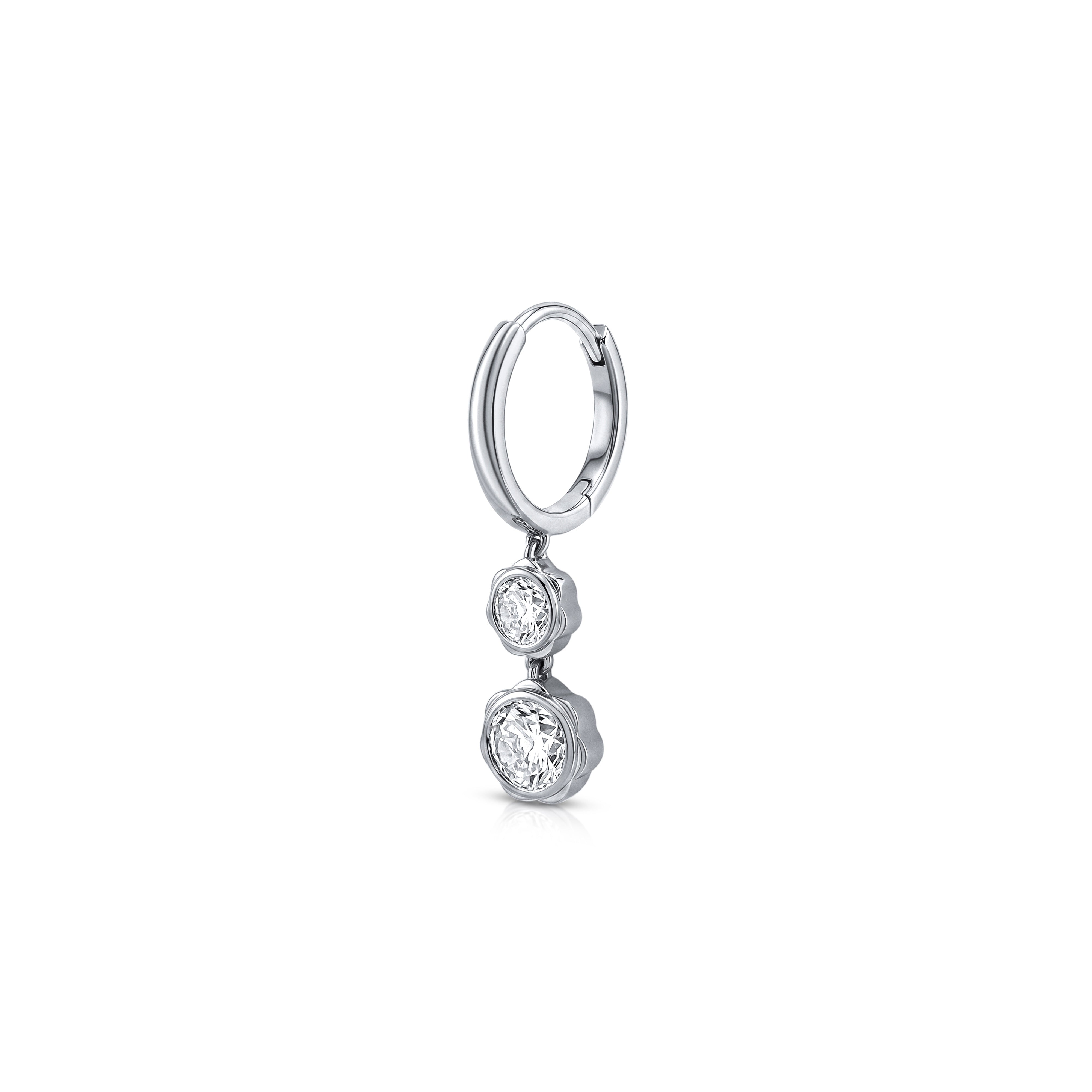 Bloom Diamond Hoop Earring (Round Brilliant)