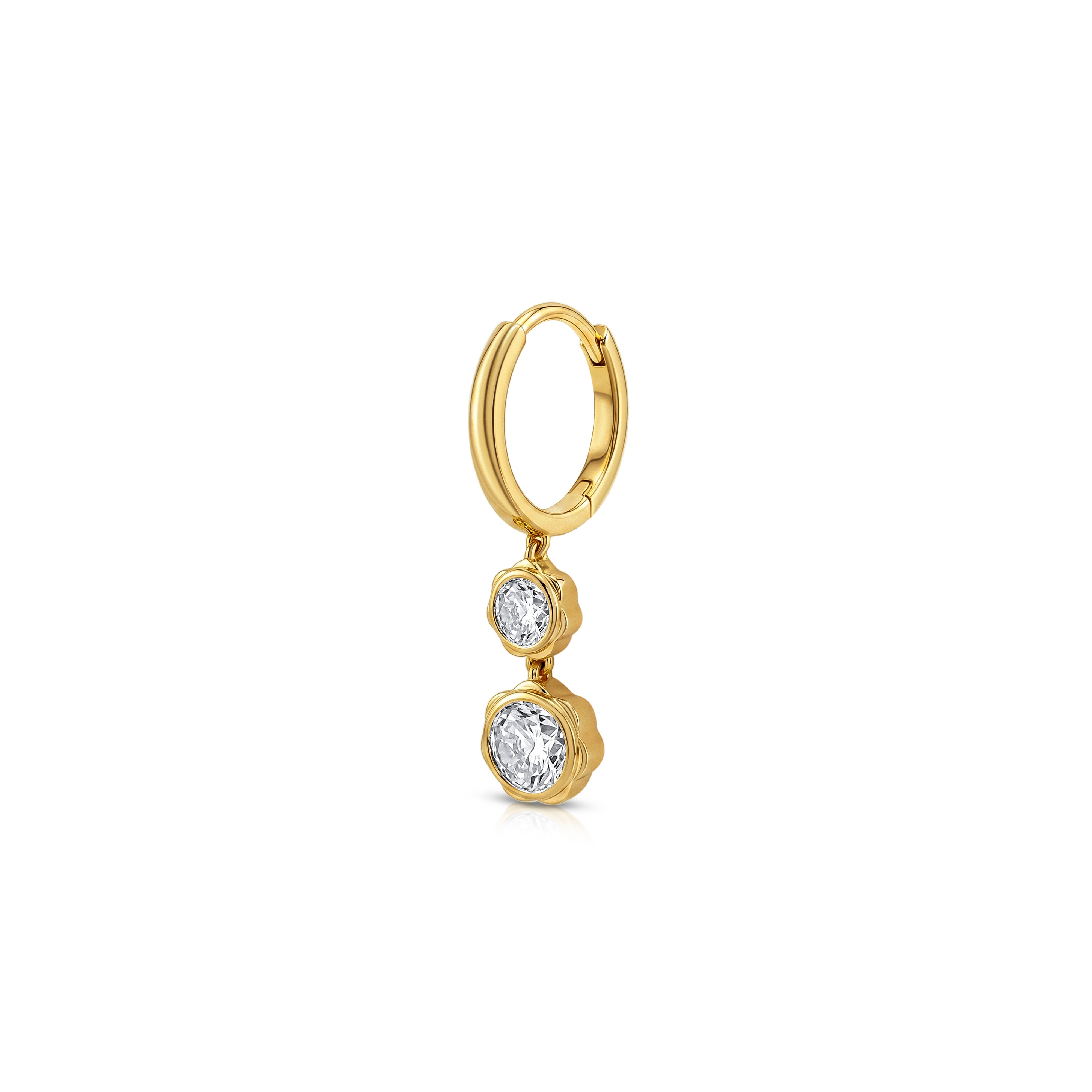 Bloom Diamond Hoop Earring (Round Brilliant)