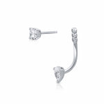 Dual Diamond Jacket Earrings – Cushion & Pear Drop 2