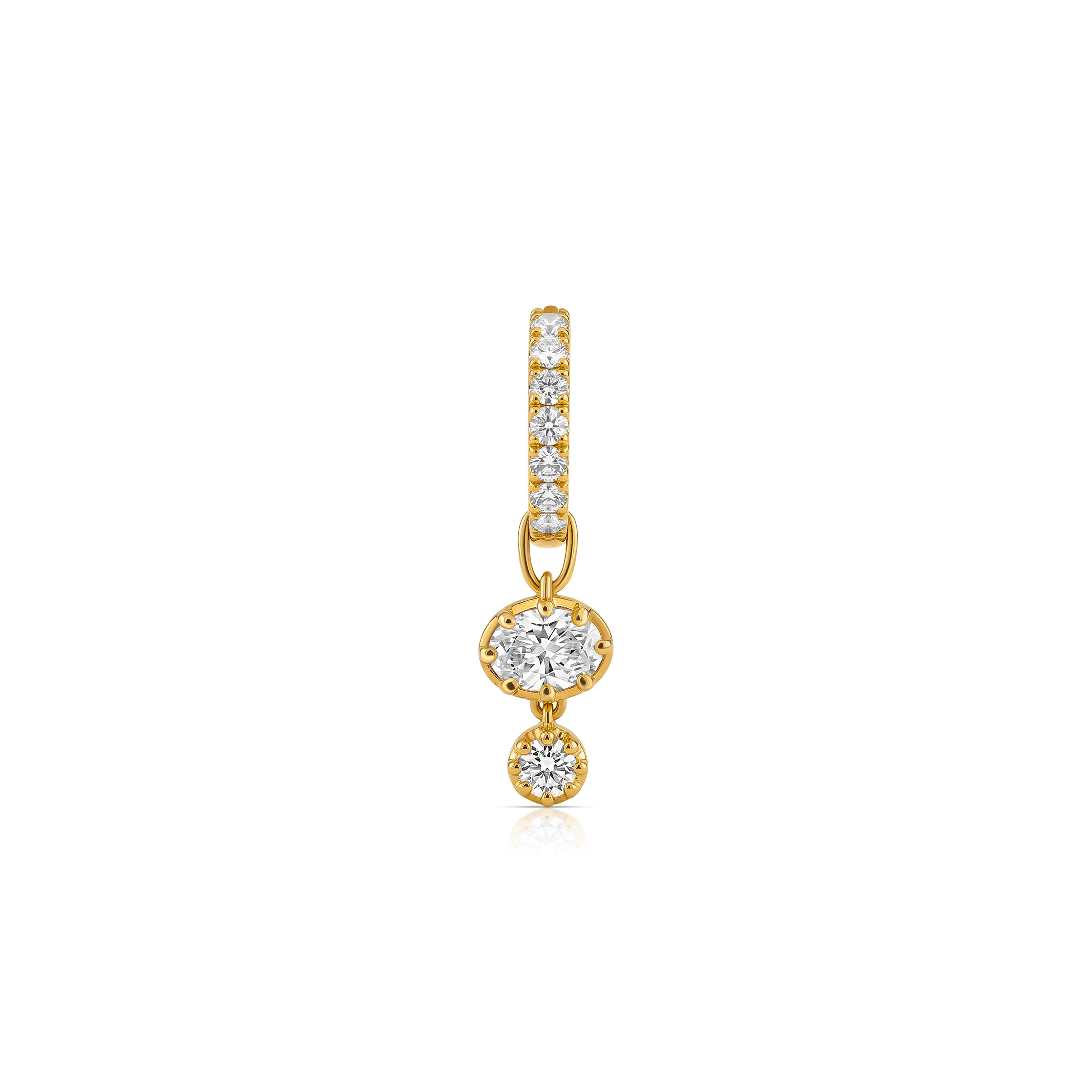 Halo Diamond Hoop Earring (Oval & Round)