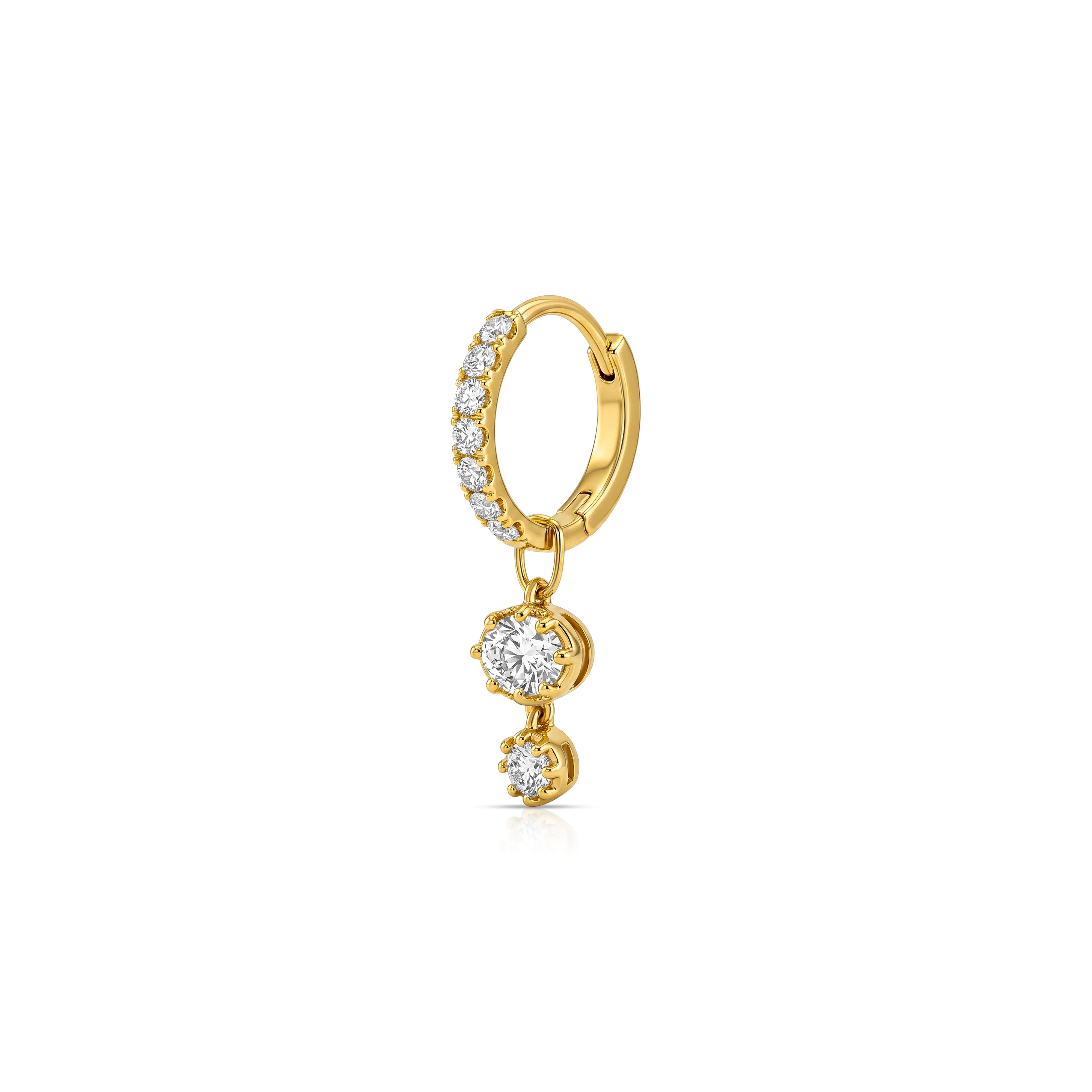 Halo Diamond Hoop Earring (Oval & Round)