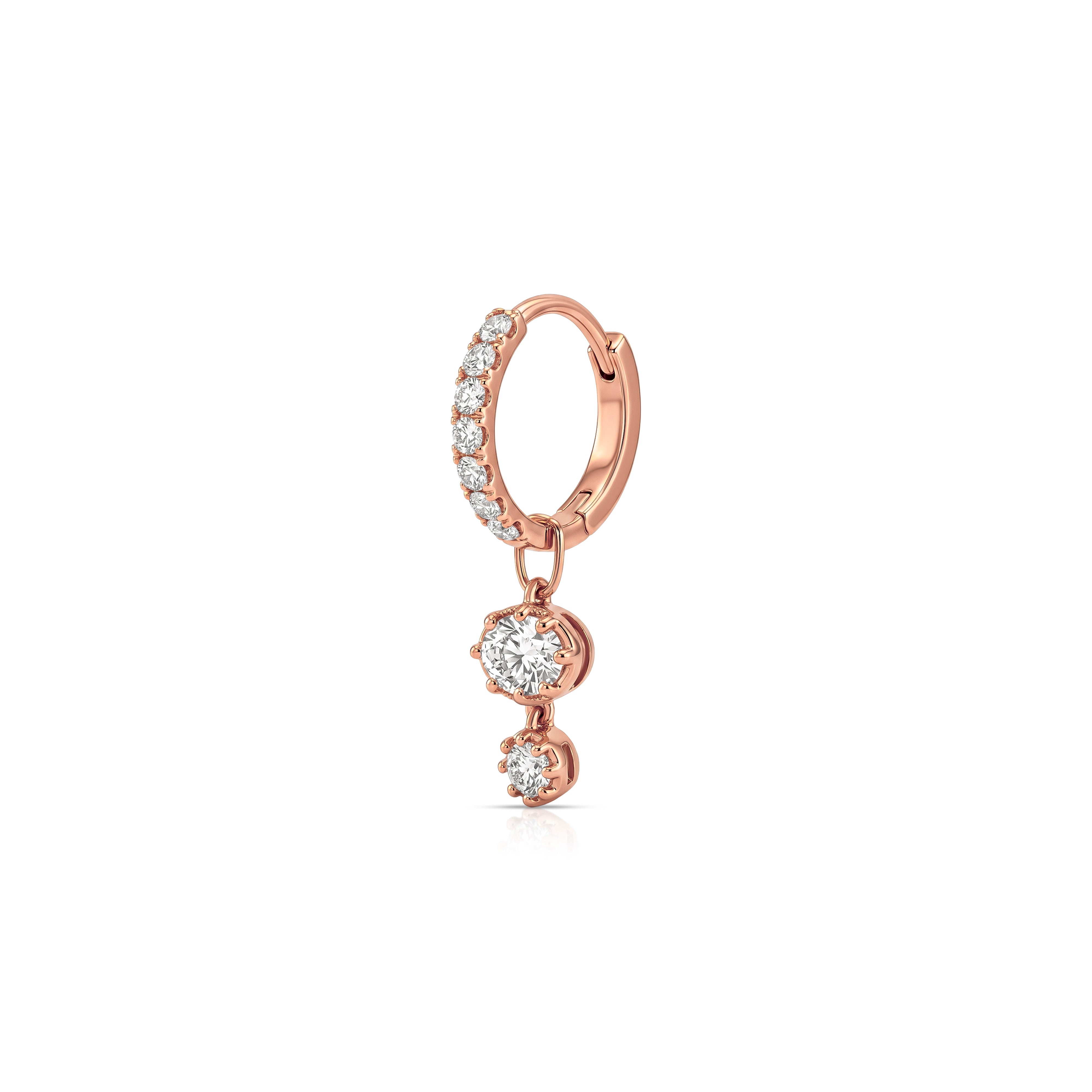 Halo Diamond Hoop Earring (Oval & Round)