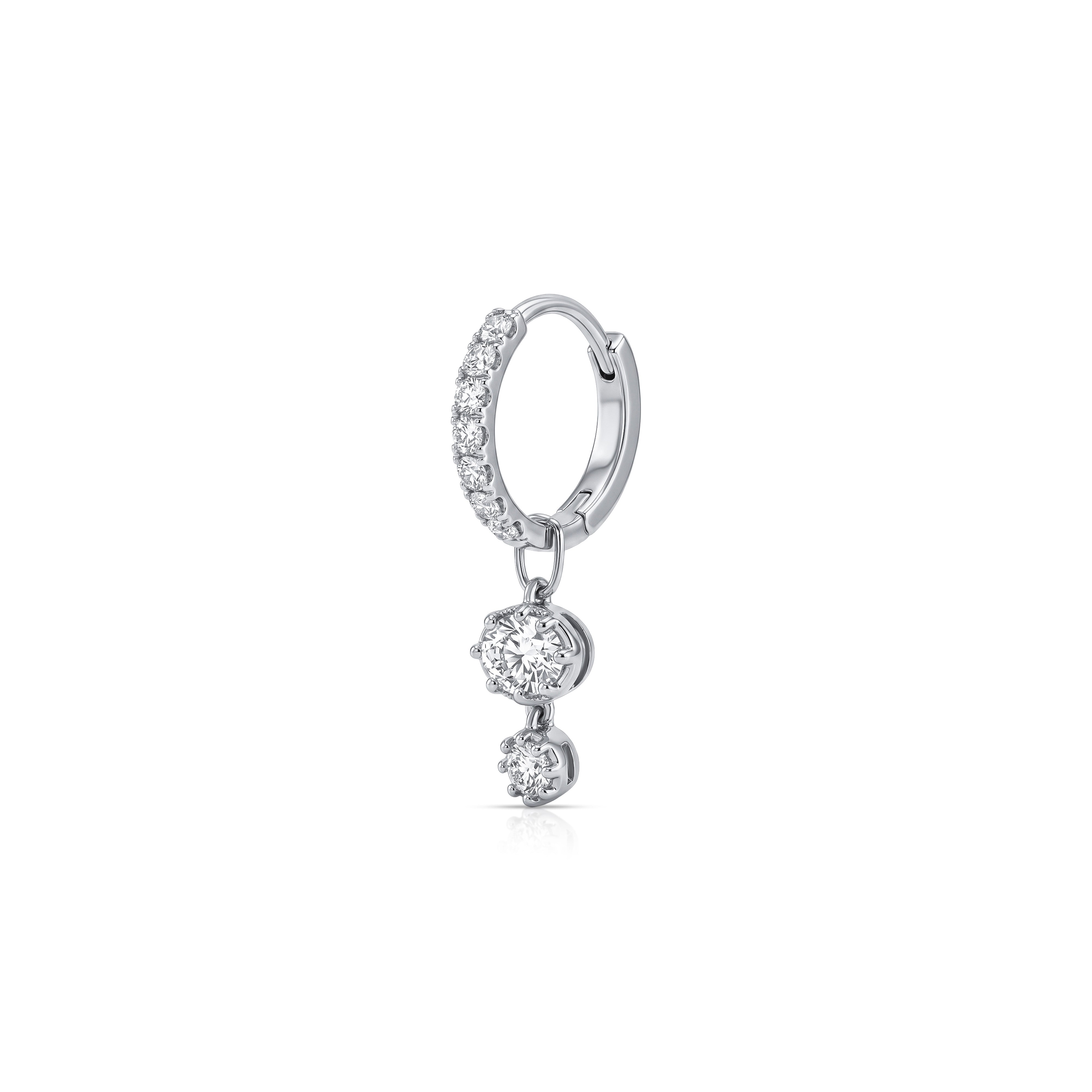 Halo Diamond Hoop Earring (Oval & Round)