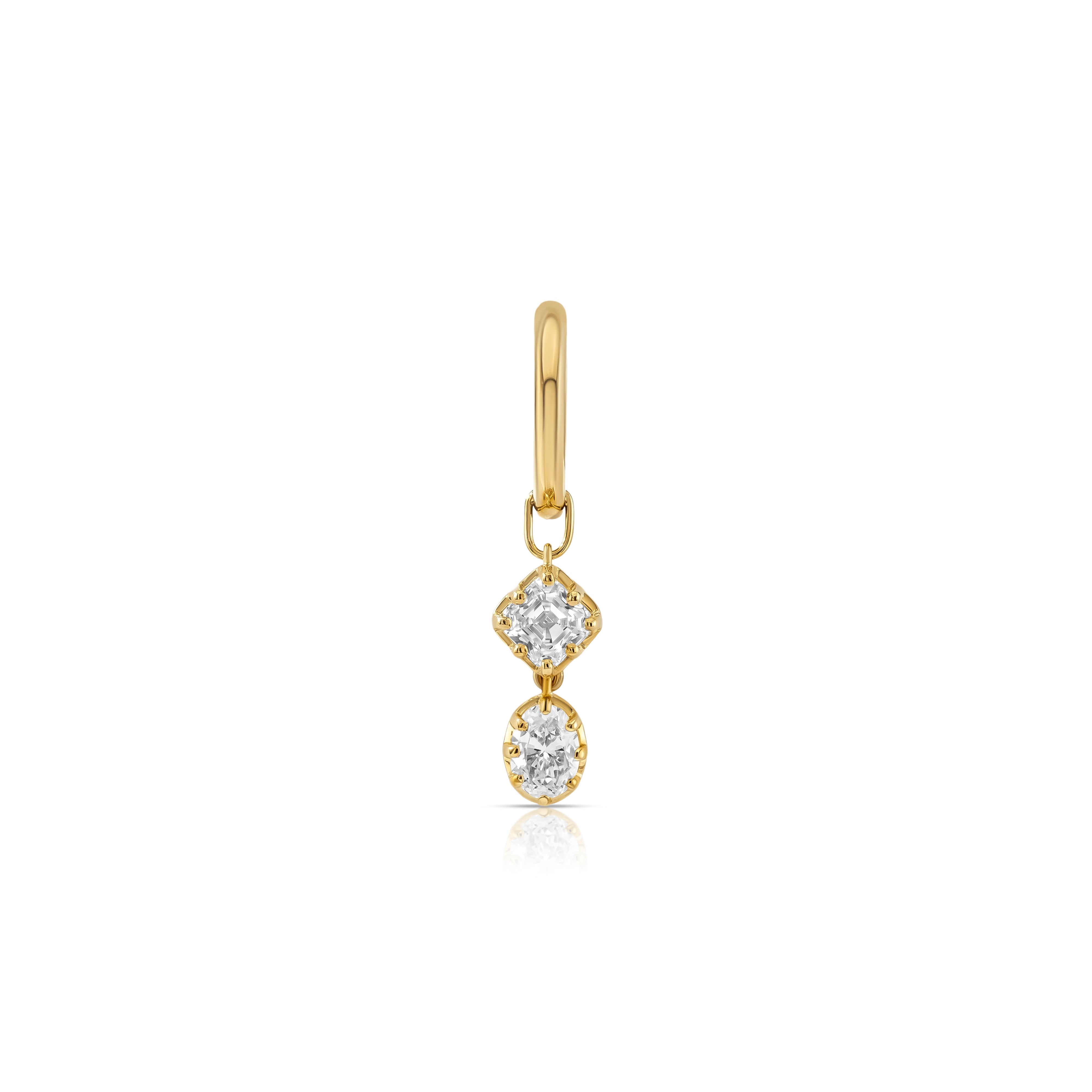 Nova Diamond Hoop Earring (Asscher & Oval)