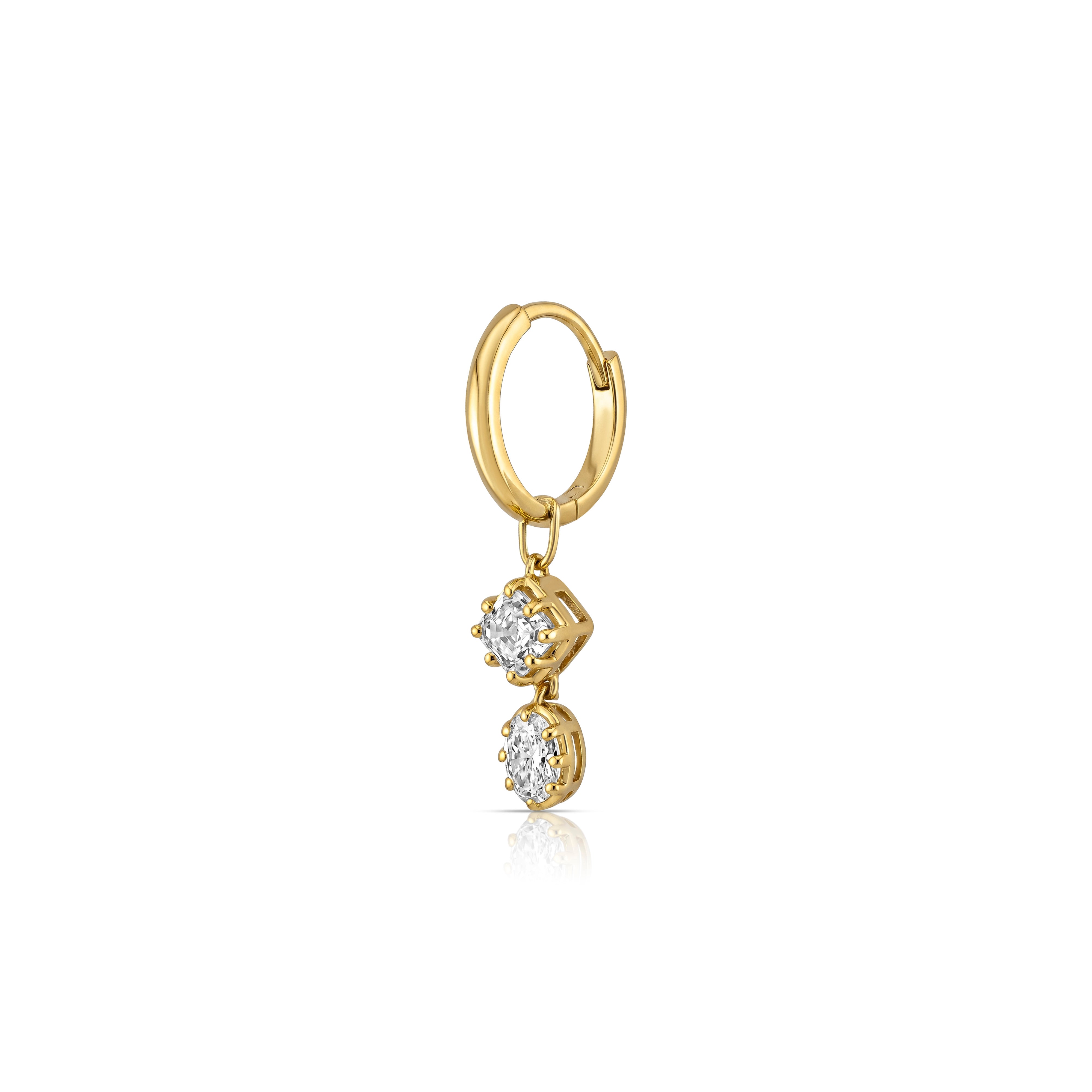 Nova Diamond Hoop Earring (Asscher & Oval)