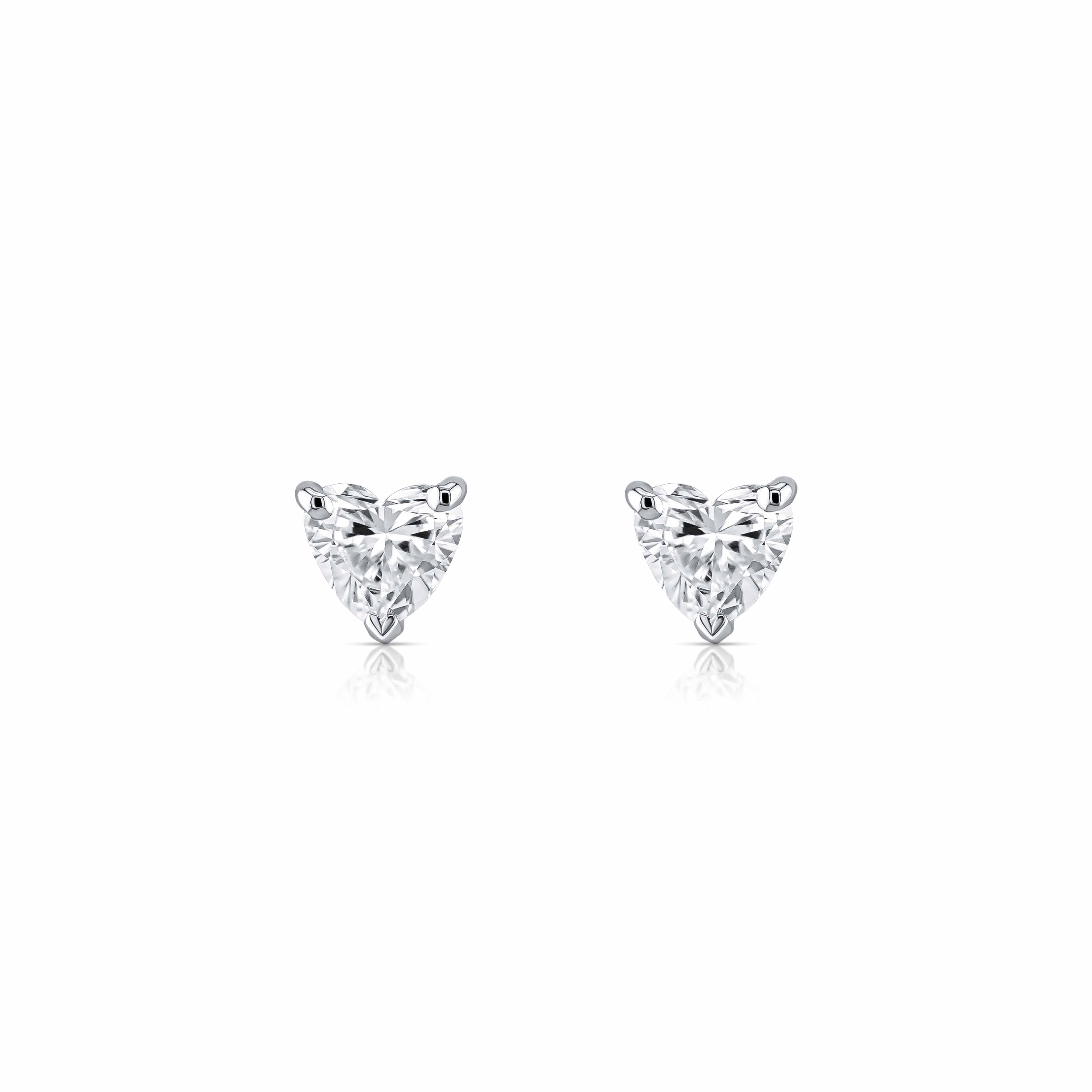 Heart Shape Diamond Stud Earrings
