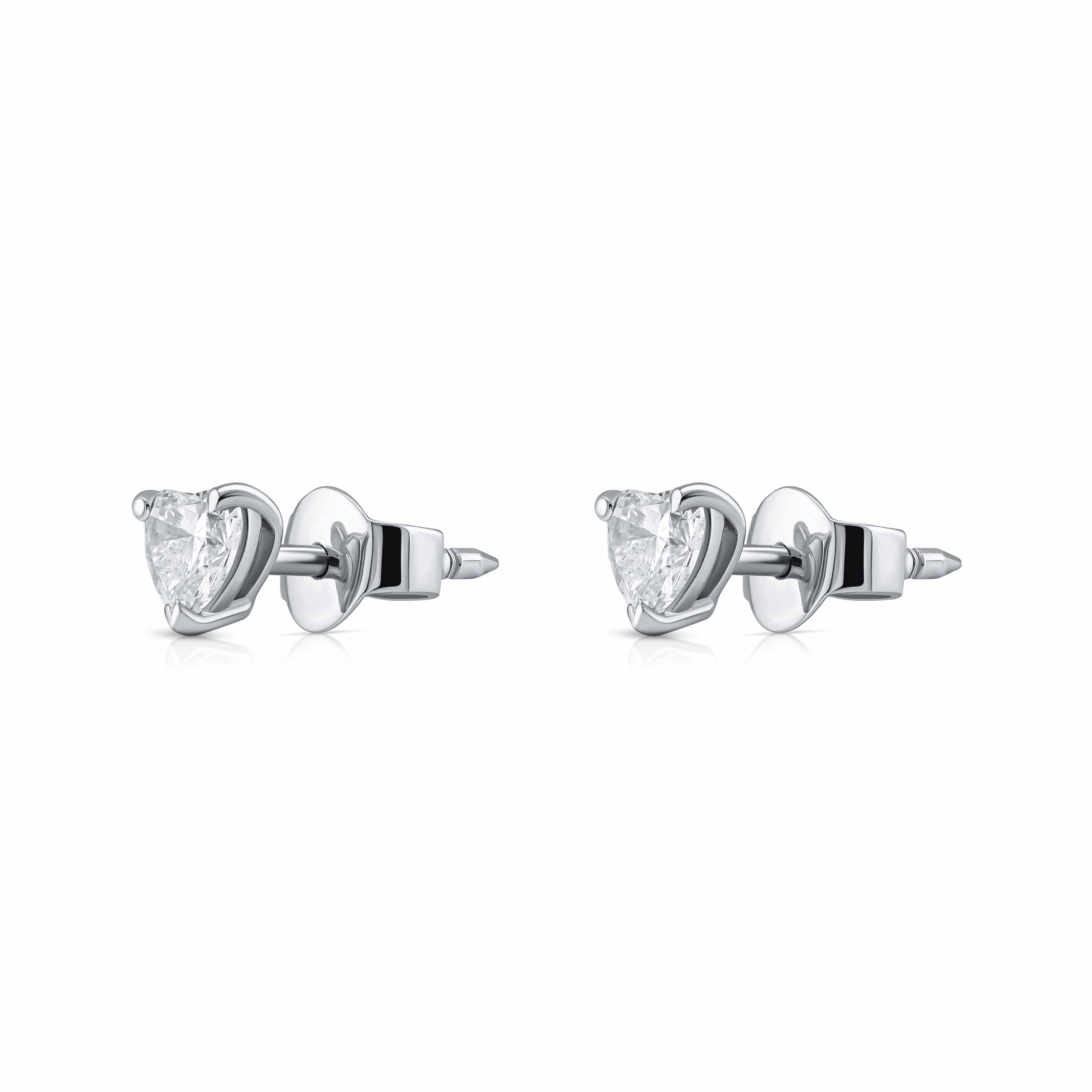 Heart Shape Diamond Stud Earrings