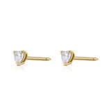 Heart Shape Diamond Stud Earrings