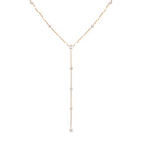 Gaia Long Drop Diamond Necklace in Rose Gold