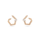 Hexad Diamond Earrings in Rose Gold
