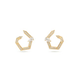 Hexad Diamond Earrings in Yellow Gold