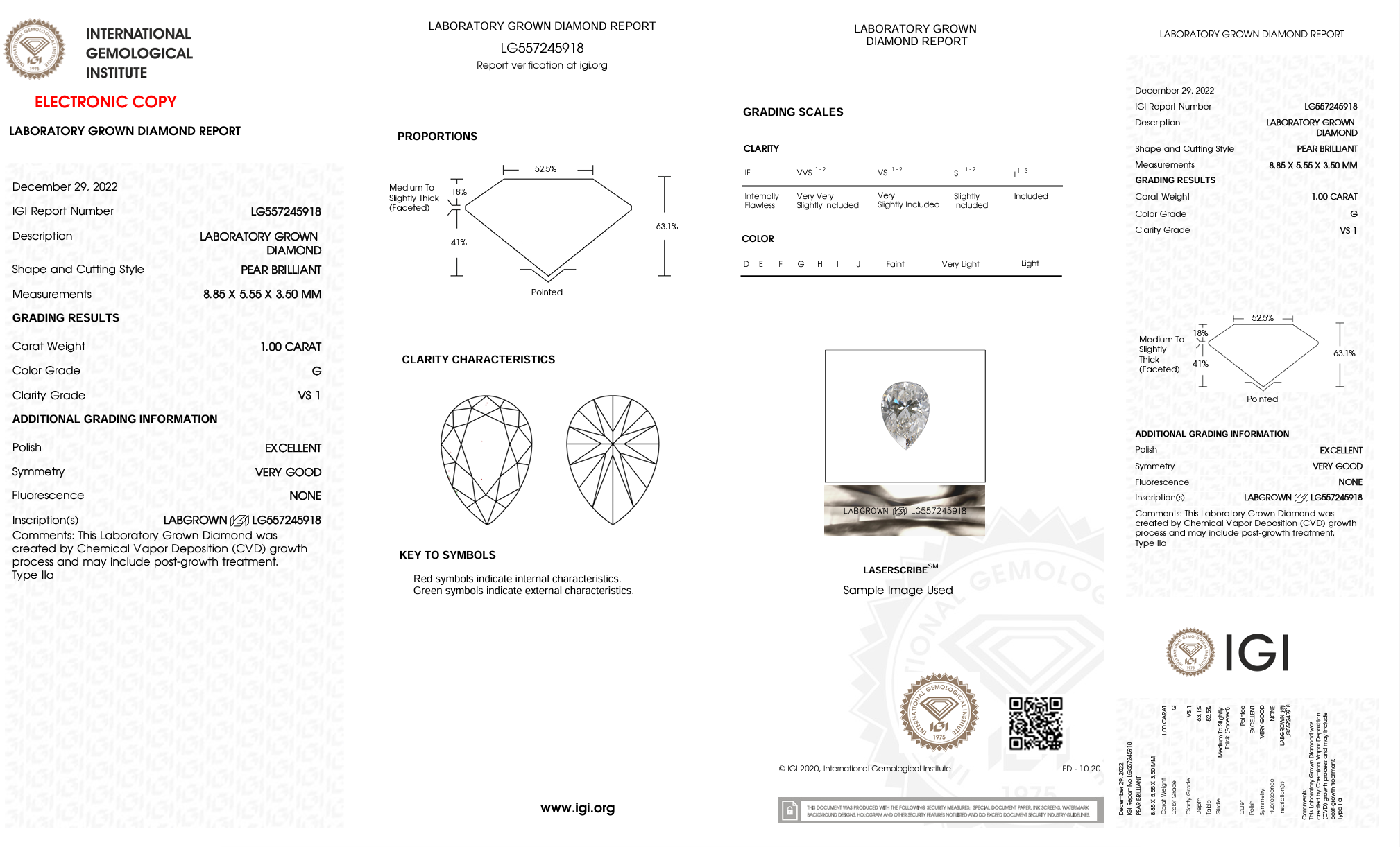 IGI Diamond Grading Report